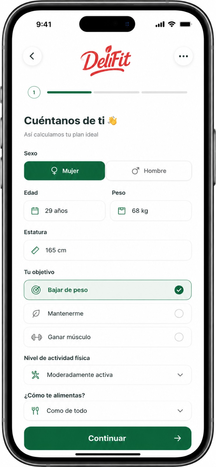 Paso 1: cuéntanos de ti para calcular tu plan ideal