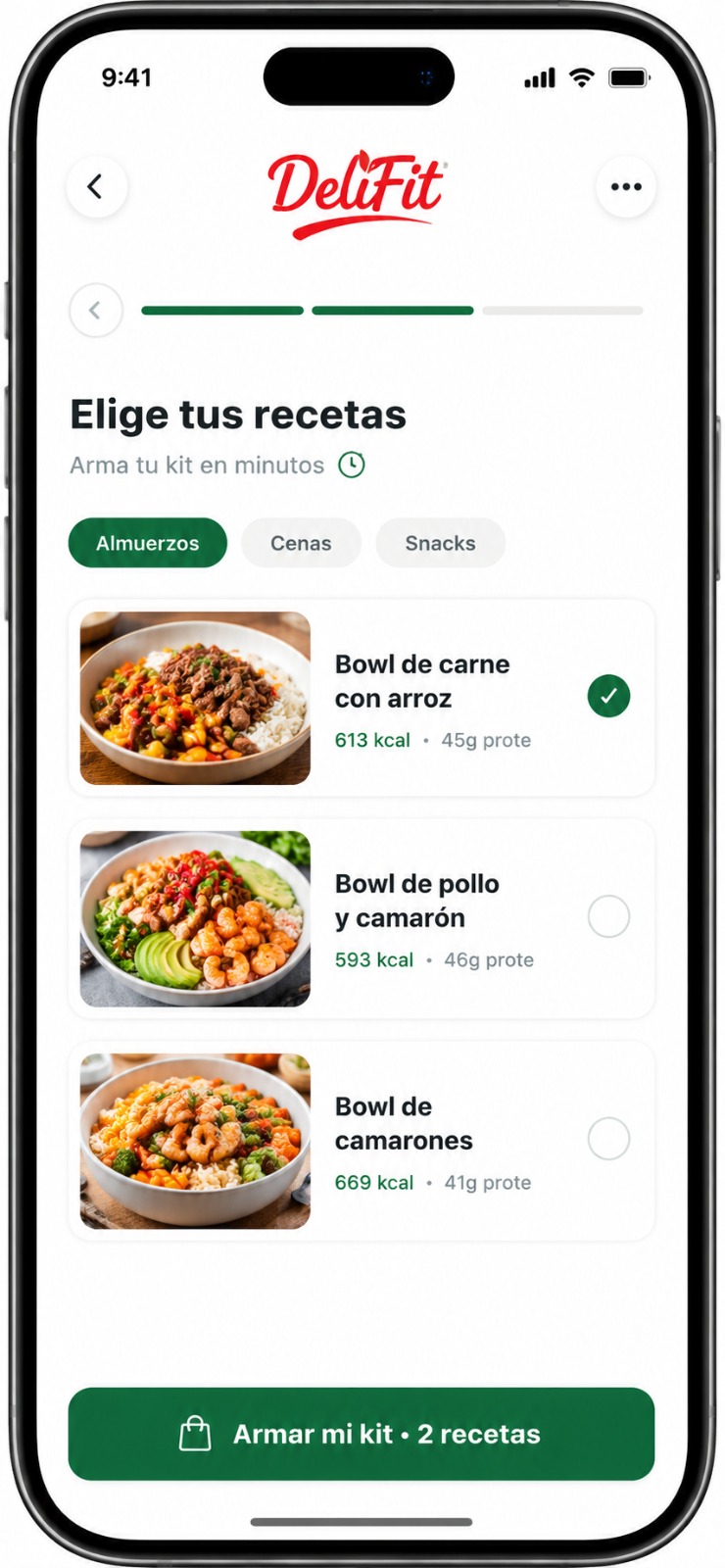 Paso 3: elige tus recetas favoritas y arma tu kit