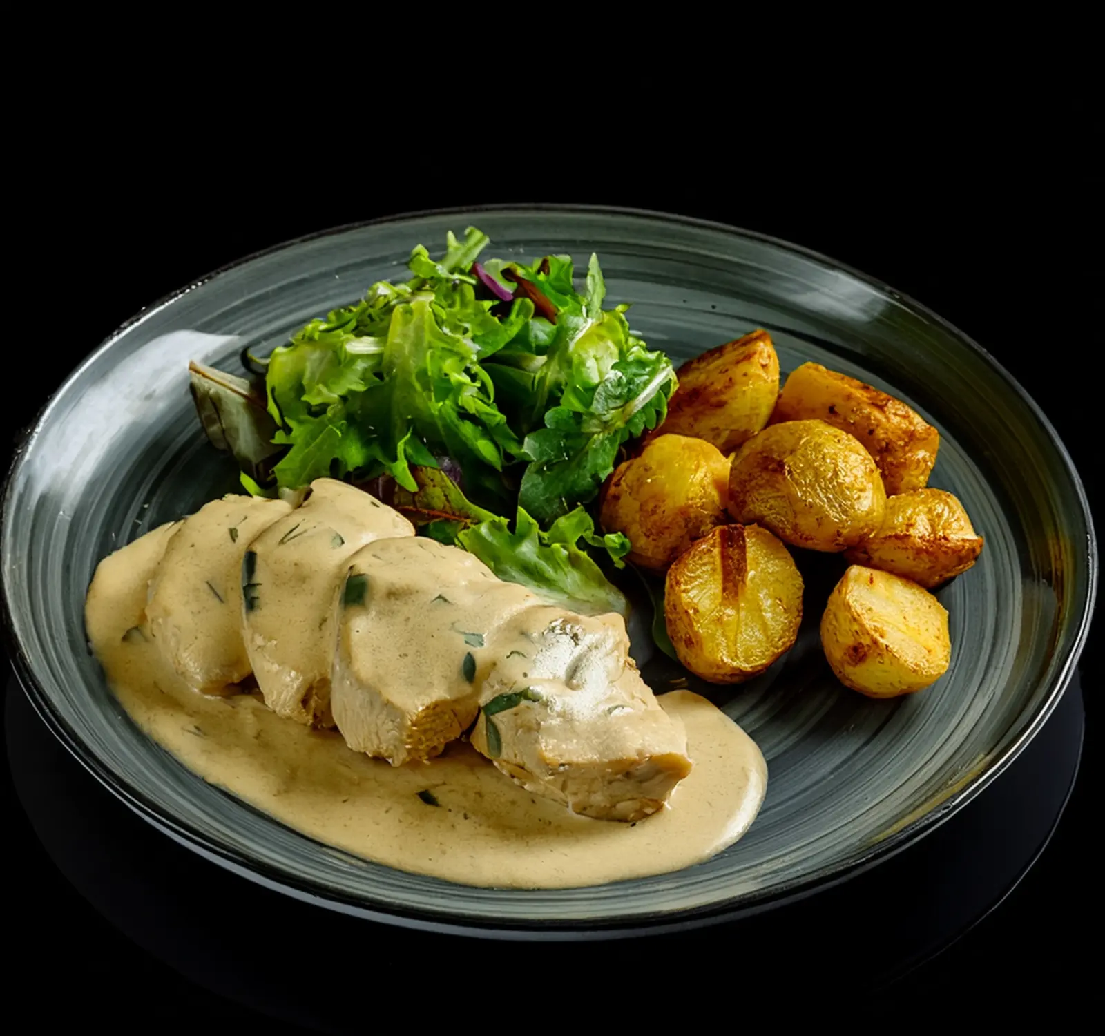 Pollo con champiñones