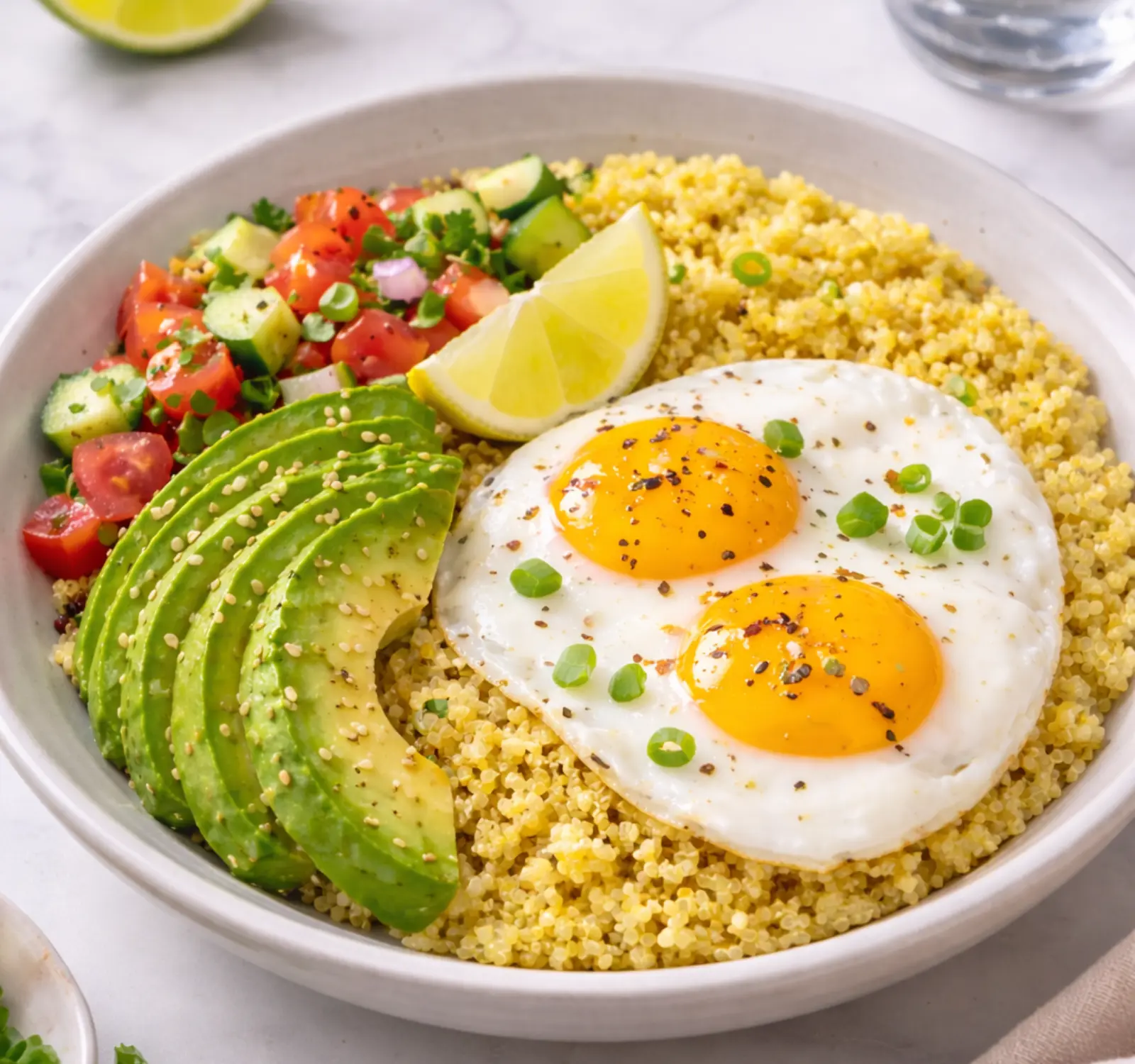 [REC-BHQA] Bowl de huevo, quinoa y aguacate