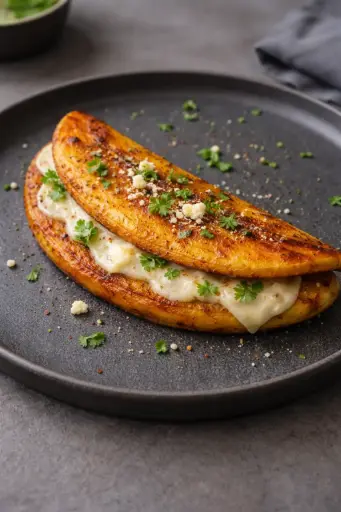 TORTILLA DE PLATANO CON QUESO